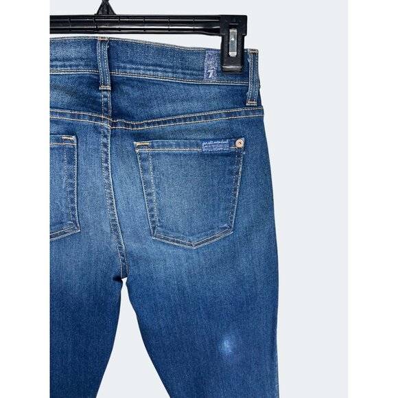 7 For All Mankind Womens Ankle Skinny Jeans Blue Denim Size 26 - Picture 10 of 15